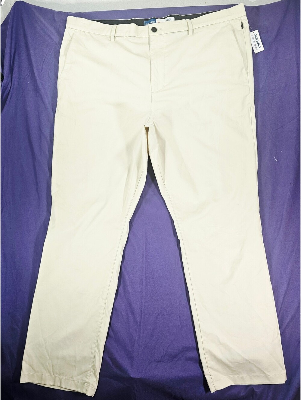 Old Navy Ultimate Tech Slim Pants Mens 42x30 Cream Built-In Flex NWT